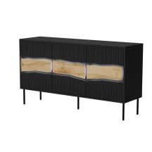INSERTO 3D chest of drawers 143.5x40x80 black + LED