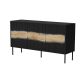 INSERTO 3D chest of drawers 143.5x40x80 black + LED
