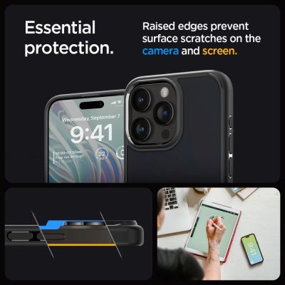 8. Spigen Ultra Hybrid iPhone 15 Pro Case - Clear Black
