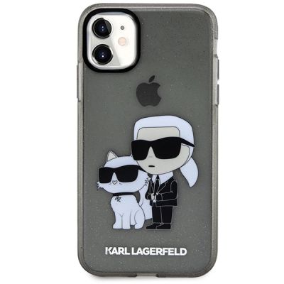3. Karl Lagerfeld KLHCN61HNKCTGK iPhone 11 / Xr 6.1" black/black hardcase Gliter Karl&Choupette
