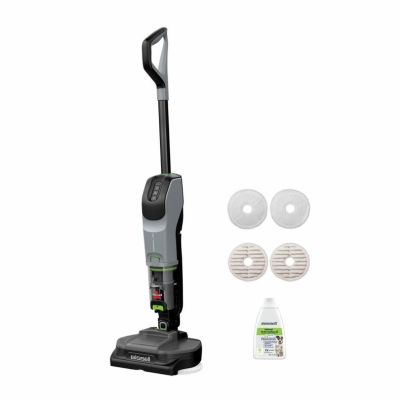 Bissell SpinWave + Vac Pet Pro Upright Battery Vacuum Cleaner Wet & Dry Cyclonic 0.4L Dust Bag Black, Gray