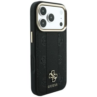 4. Guess Stripe Peony 4G Logo MagSafe Case for iPhone 17 Pro Max / 18 Pro Max - Black