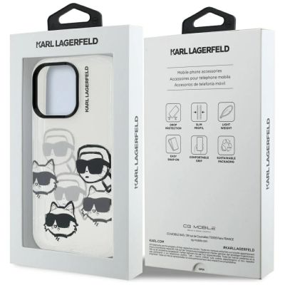 8. Karl Lagerfeld IML Multi K&C Head Pattern Case for iPhone 16 Pro - Clear