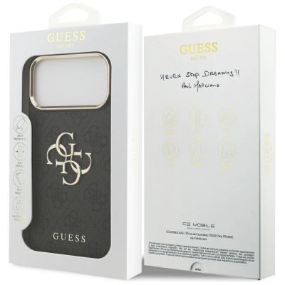 8. Guess 4G Big 4G Classic Logo Case for iPhone 17 Pro Max - Black and Gold