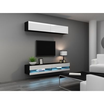 8. TV cabinet VIGO NEW '140' 30/140/40 black/white flat