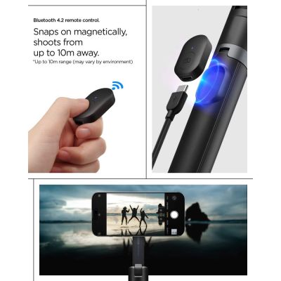 16. Spigen S581W MagSafe Bluetooth Selfie Stick and Tripod - Black