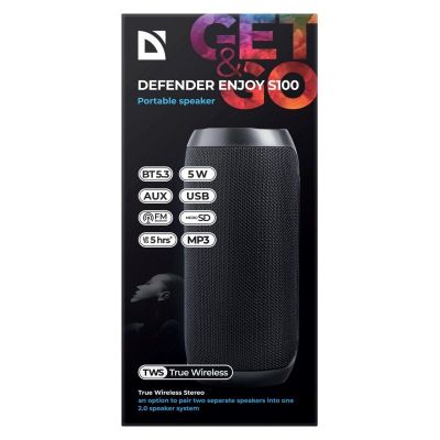6. DEFENDER SPEAKER ENJOY S100 BLUETOOTH/FM/SD/USB 5W BLACK 65701