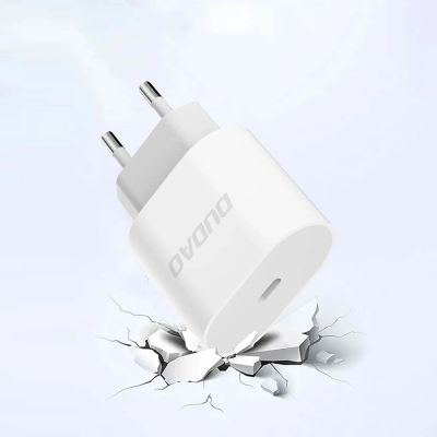 6. Dudao A14EUC PD 20W USB-C Wall Charger with Cable - White