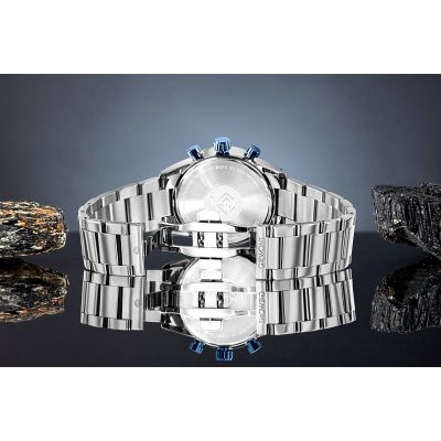 7. Men's Watch Giewont Chronograph Sapphire Silver Black GW9140-B1