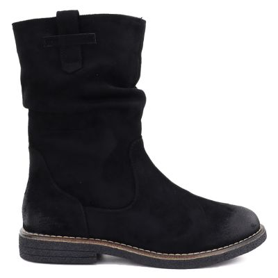 2. Women's insulated ankle boots with a ruffled upper, black M.Daszyńskie SA296-5