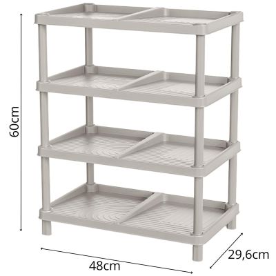 3. SHELVES SHOE RACK 4 LEVELS TASSY LIGHT BROWN PROSPERPLAST