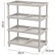 3. SHELVES SHOE RACK 4 LEVELS TASSY LIGHT BROWN PROSPERPLAST