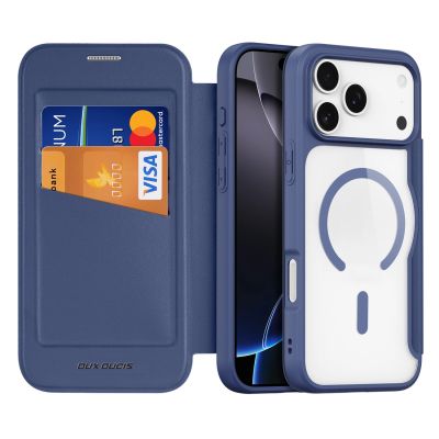 8. Dux Ducis Skin X Pro iPhone 17 Pro Case with Wallet, MagSafe Compatible - Blue