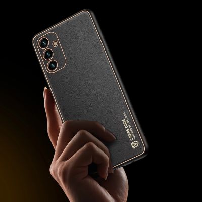 9. Dux Ducis Yolo elegant cover made of ecological leather for Samsung Galaxy A13 5G black