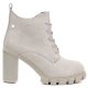 4. Cream women's ankle boots with a block heel M.Daszyński SA218-8