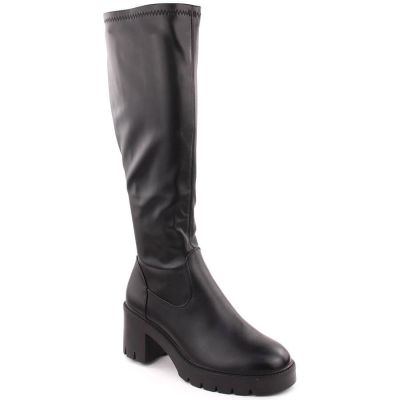15. Women’s Heeled Platform Boots, Warm-Lined, Black, Vinceza 58332