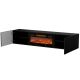 6. TULA TV cabinet 183x35x37 black matt + black fireplace