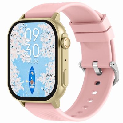 3. Smartwatch Gravity GT15-7 Pink Silicone Strap + Gold Bracelet
