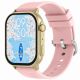 3. Smartwatch Gravity GT15-7 Pink Silicone Strap + Gold Bracelet