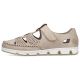 37. Rieker W RKR651 beige leather openwork shoes with velcro
