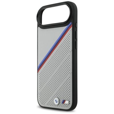 6. BMW M Tricolor Metal Logo MagSafe Case for iPhone 17 Air - Gray