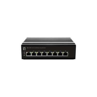 LevelOne 8-Port FE IFS-0801 DIN Rail Switch, -30°C to 65°C