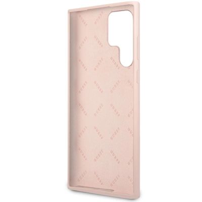 7. Guess GUHCS23LLSLMGPP S23 Ultra S918 pink/pink hardcase Silicone Script Metal Logo