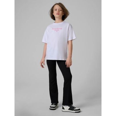 3. Girls' loose T-shirt with print 4F 4FJRSS26TTSHF3825-10S