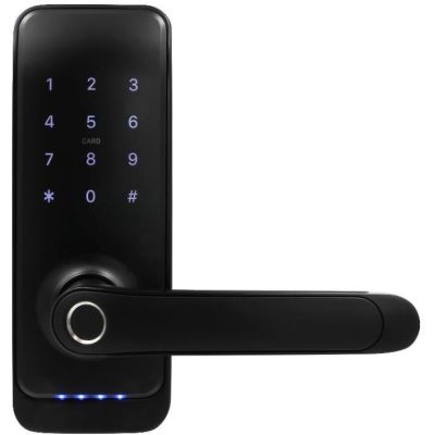 Door handle with access controller EURA ELH-01H4 black