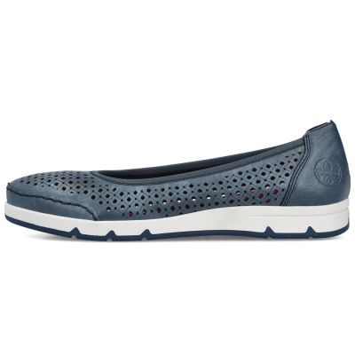 3. Rieker L3065-14 women's comfortable openwork blue ballet flats