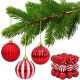 Safe Decorative Plastic Baubles, 27 Pieces, 6 cm, Red and White, MICA
