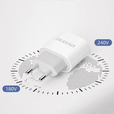 8. Dudao A14EUC PD 20W USB-C Wall Charger with Cable - White