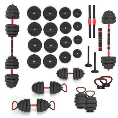 HMS SGN140 6-in-1 weight set (barbell, dumbbells and kettlebell) 40kg