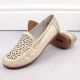 6. Rieker W RKR658 comfortable leather openwork shoes, beige