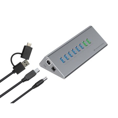2. CONCEPTRONIC 10-port USB-A3.0/-C Hub Adapter -> 6xA3.0+m.Netz. Gr