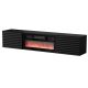 TULA TV cabinet 183x35x37 black matt + black fireplace
