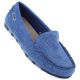 Women's moccasins, suede shoes, blue Potocki 09301