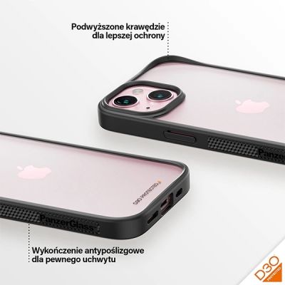 4. Military Grade Certified PanzerGlass ClearCase iPhone 15 Case - Transparent & Black