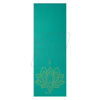 12. Double-sided Yoga Mat GAIAM Turquoise Lotus 6 MM 62344