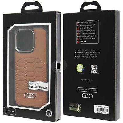 7. Audi Synthetic Leather case with MagSafe for iPhone 15 Pro - brown