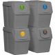 GARBAGE BINS 20 L SORTIBOX SET 4 PCS GREY STONE