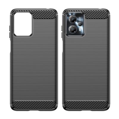 8. Carbon Case for Motorola Moto G13 flexible silicone carbon cover black
