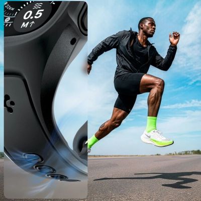 5. Spigen Liquid Air Pro Case Strap + 9H Tempered Glass for Apple Watch Ultra 49mm - Black