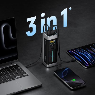 6. Powerbank Cuktech CUK00P23GLBK 210W 25000mAh Power Bank 2 x USB-C 1 x USB-A - Black
