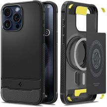 Spigen Rugged Armor Mag Case with MagSafe for iPhone 15 Pro Max - Matte Black