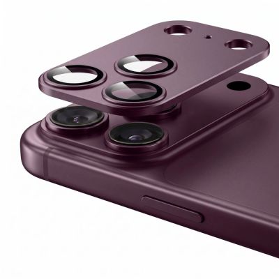 4. Tech-Protect Camfull Fit+ Tempered Glass Camera Screen Protector for iPhone 18 Pro - Burgundy