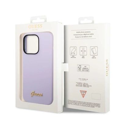 8. Guess GUHCP14XSLSMU iPhone 14 Pro Max 6.7" purple/purple hard case Silicone Vintage Gold Logo