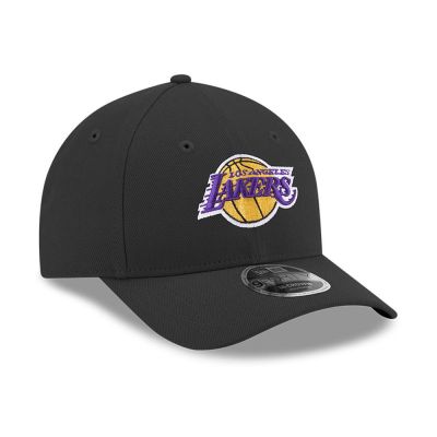 3. New Era 9FORTY Los Angeles Lakers NBA Team M-Crown Black Snapback Cap - 60755479
