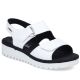 Women's leather wedge sandals white Rieker V1382-80