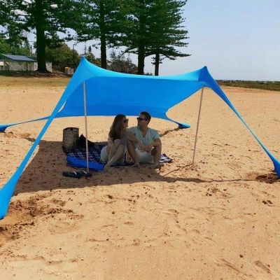 2. TOURIST BEACH PAVILION SUN SHIELD WEIGHTED WITH SAND LYCRA 2.1X2X1.5M